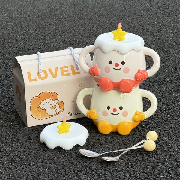 [ Set 2 Cái ] Ly Cốc Sứ [ Nắp + Thìa + Hộp Đẹp ] - 935035