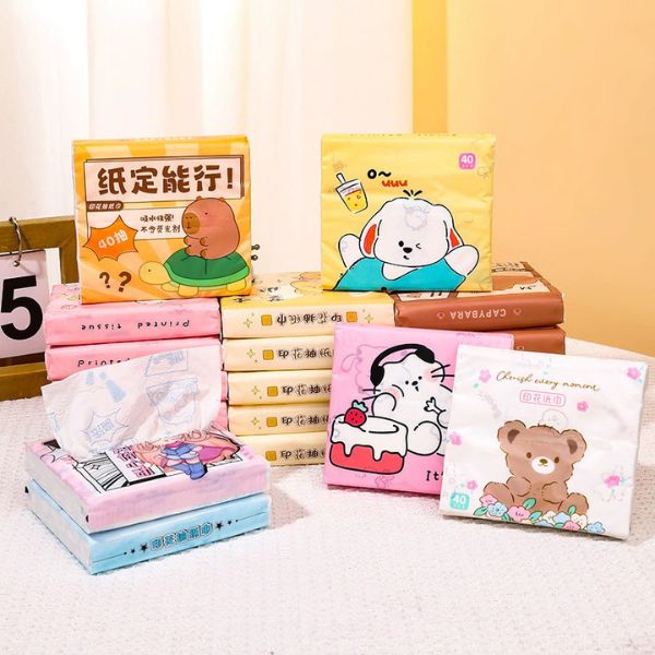 [ Hộp 24 Túi ] Khăn Giấy Lụa In Hoạ Tiết Không Mùi [ 18*10cm  - 3 Lớp - 120 Tờ ] - 96248