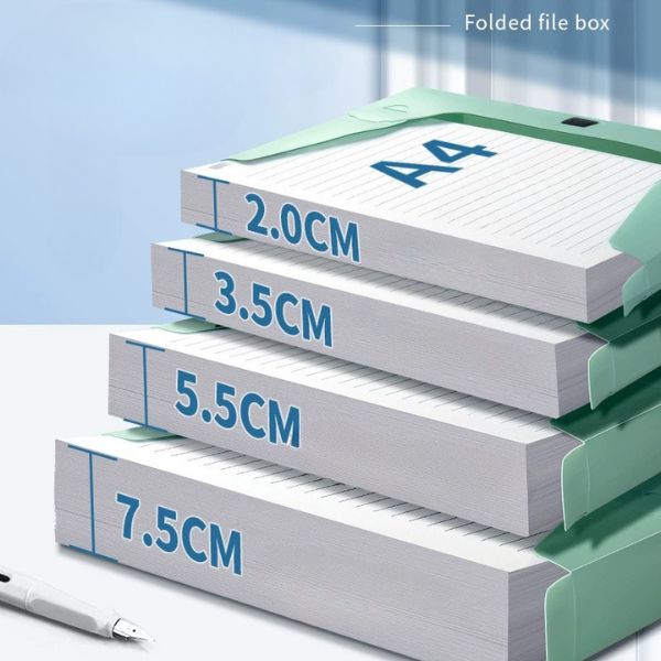 [ Set 10 Hộp ] Lưu Trữ Hồ Sơ Morandi PP Dày [ A4 - Size 2/3.5/5.5/7.5cm ] - 96770