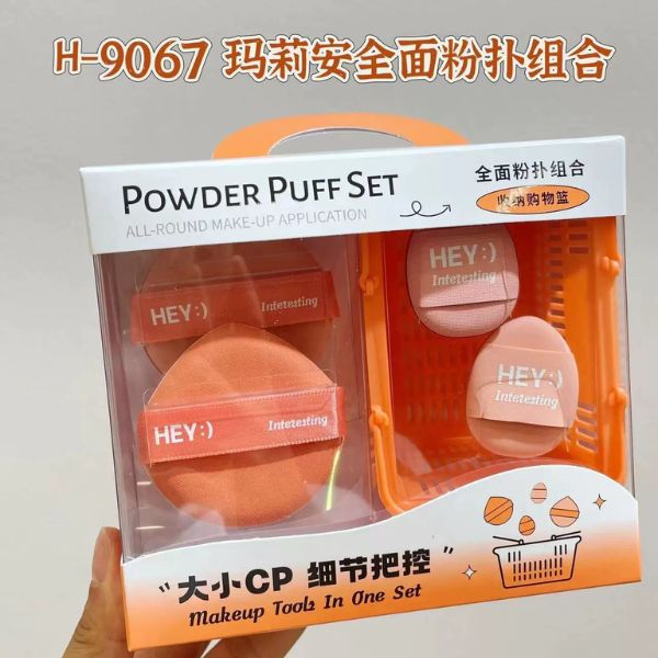 [ Set 3 Hộp ] Bông Trang Điểm [ 3 Bông + 1 Rổ ] - 16397