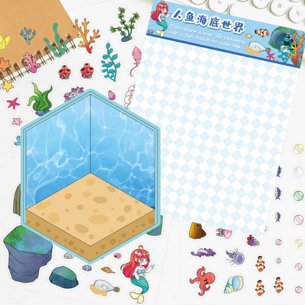 [ Set 10 Bộ ] Sticker 3D [ 21*15cm ] - 16699