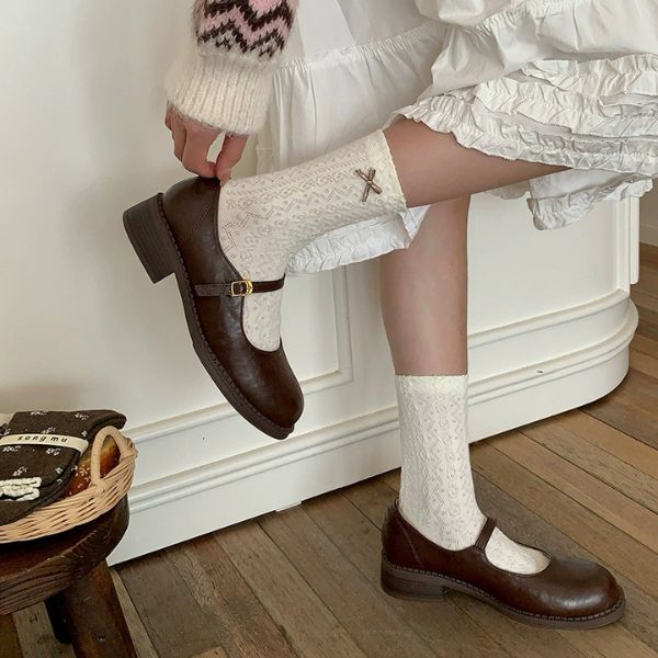 [ Set 5 Đôi ] Vớ Dài [ Cotton / Có Tag Treo ] - 18048