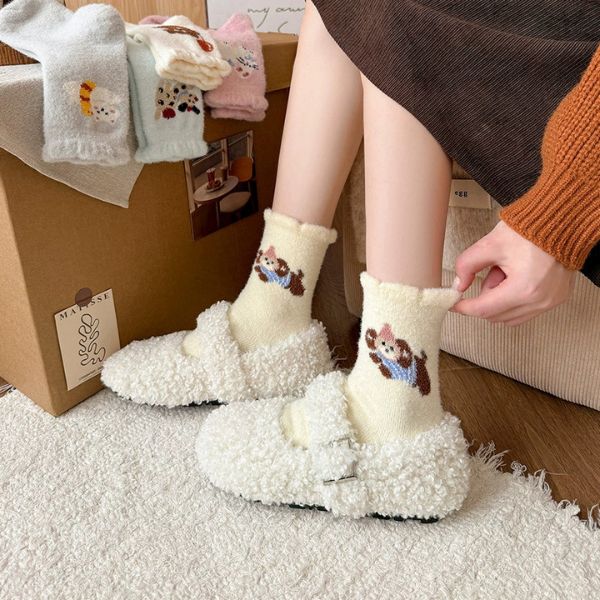 [ Set 5 Đôi ] Vớ Dài Mùa Đông [ Polyester / Có Tag Treo ] - 18053