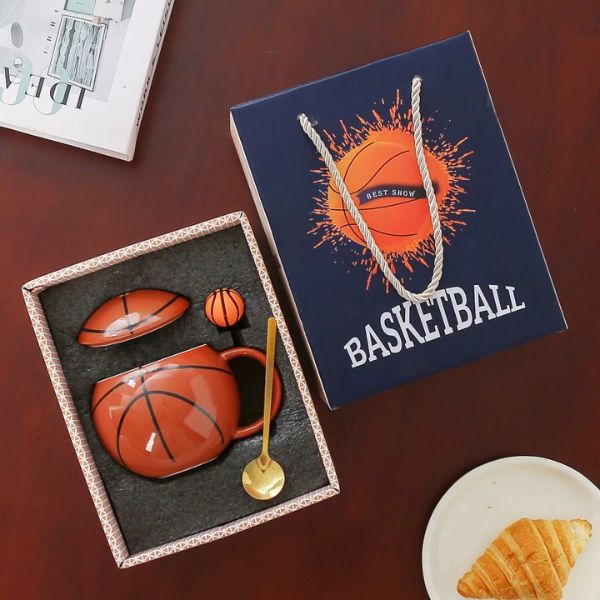 [ Set 2 Bộ ] Ly Cốc Sứ + Nắp + Thìa [ Hộp Đẹp ] - 18106