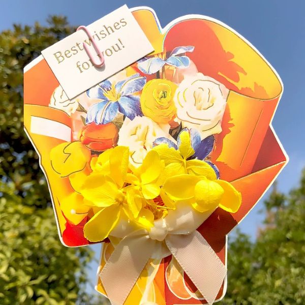 [ Set 12 Cái ] Thiệp Hoa Khô [ Đựng Hộp ] - 18115