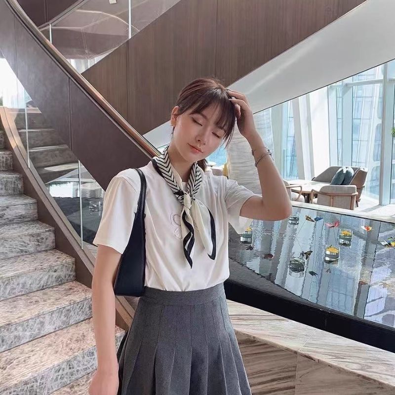 [ Set 10 Cái ] Khăn Lụa Vuông Hàn Quốc [ 70*70cm - Không Hôp ] - 18110