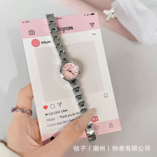 Đồng Hồ Nữ Thạch Anh Hồng GEDI [ Thép Không Rỉ / Chống Nước / Kính Dày 8mm / Đường Kính 23mm / Size Tay : 12.5-18cm ] - 18358