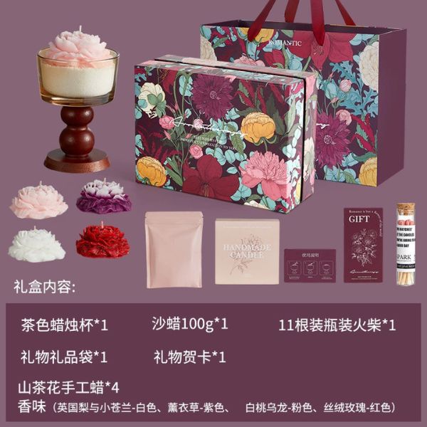 [ Bộ Quà Tặng ] 4x Nến Thơm / Ly Đốt Nến / Hộp Diêm - 18421