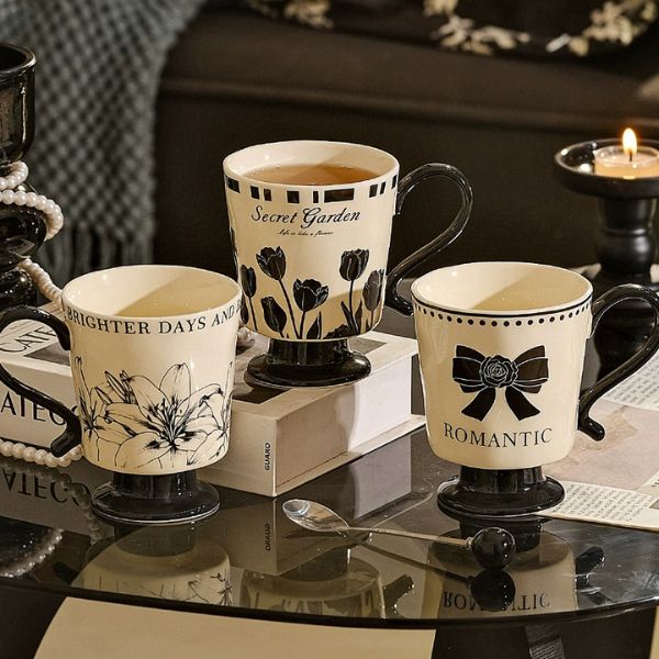 [ Set 2 Cái ] Ly Cốc Sứ + Thìa - 18481