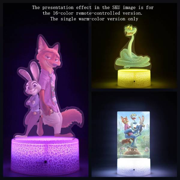 [ Set 2 Cái ] Đèn Ngủ Zootopia [ Kèm Dây Nguồn / Remote / Hộp Màu ] - 19780