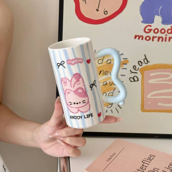 [ Set 2 Cái ] Ly Sứ 400ml [ Hộp Màu ] - 19880