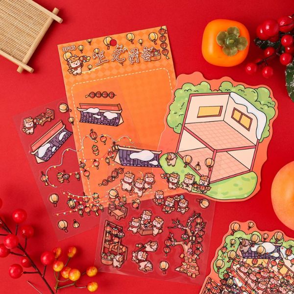 [ Set 12 Túi ] Sticker Trang Trí 3D - 20005