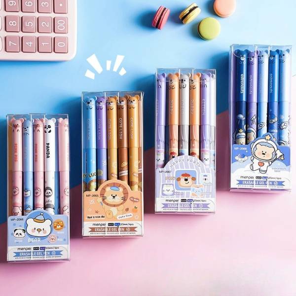 [ Set 4 Hộp] Bút Bi Xoá Được [ 0.5mm / Xanh / Hộp 12 Cây ] - 20075