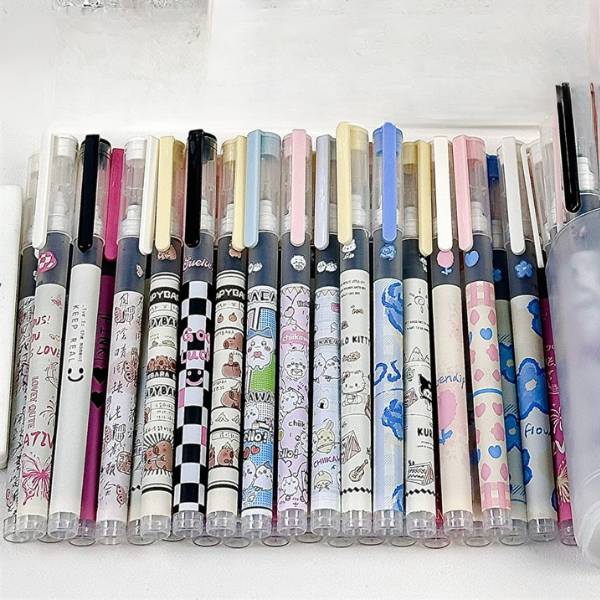 [ Set 2 Hộp ] Bút Bi Gel [ 0.5mm / Đen / 1 Hộp 40 Cây Không Trùng Lập Mẫu ] - 20085