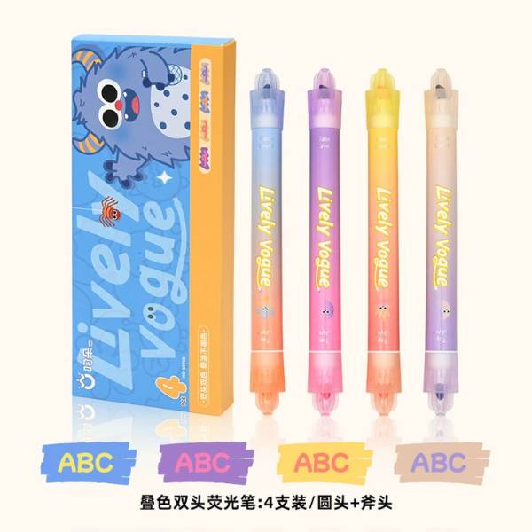 [ Set 5 Hộp ] Bút Dạ Quang 2 Đầu [ Hộp 4 Cây ] - 20066