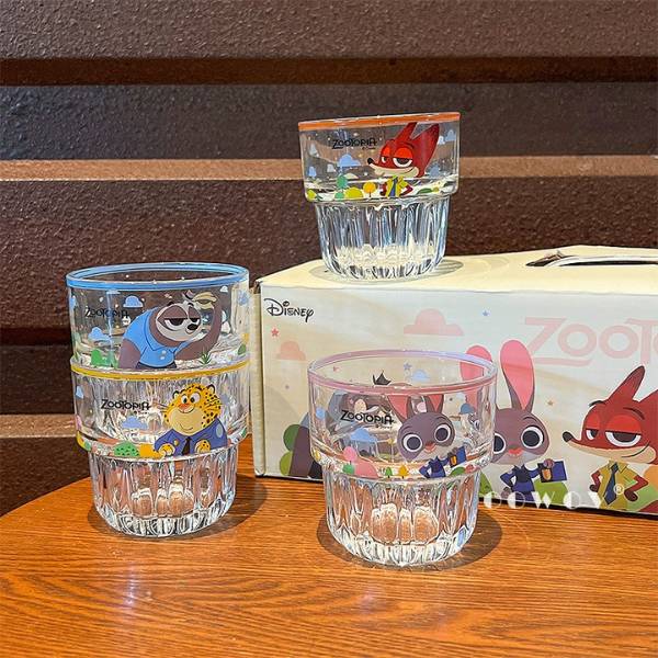 [ Hộp 4 Cái ] Cốc Thuỷ Tinh Zootopia - 20157