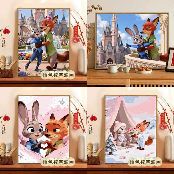 [ Set 10 Cái ] Tranh Số Hoá Zootopia [ Size : 40*50cm ] - 20179