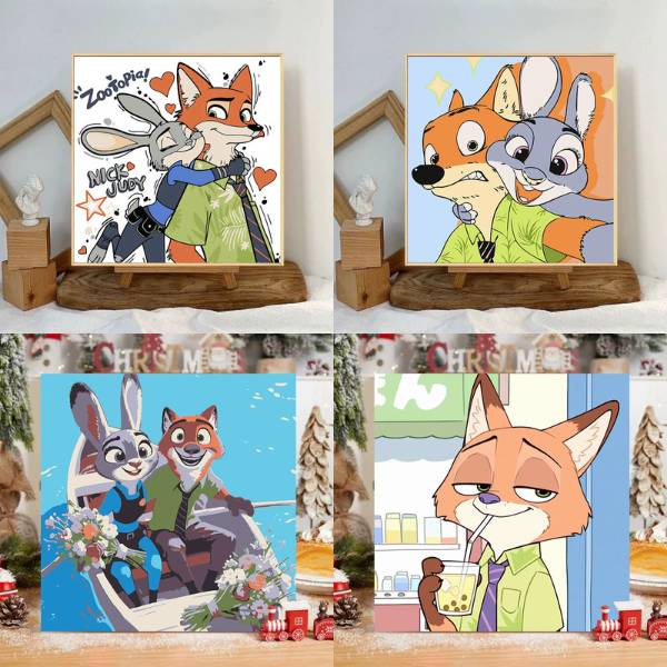 [ Set 10 Cái ] Tranh Số Hoá Zootopia [ Size : 20*20cm / 30*30cm ] - 20177