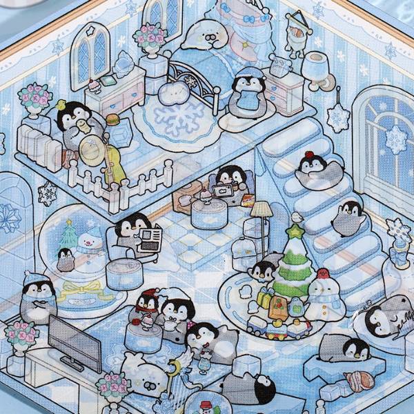 [ Set 12 Túi ] Sticker Trang Trí Pengu [ 21*12.4cm ] - 20244