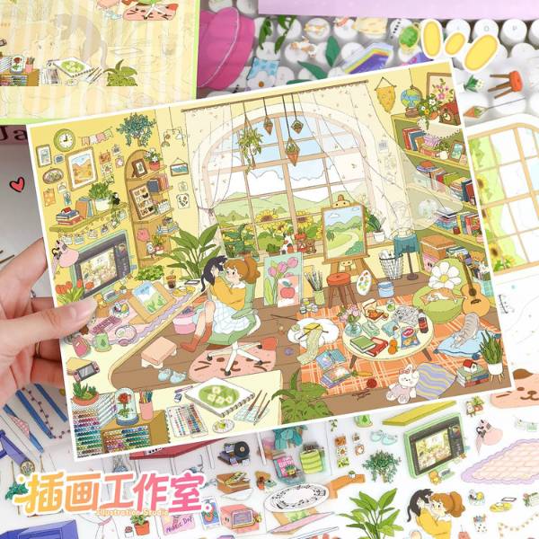[ Set 5 Bộ ] Sticker Trang Trí 3D [ 28*21cm ] - 20363
