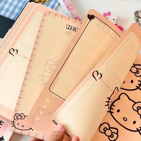 [ Set 5 Quyển ] Sổ Nhật Ký Hello Kitty [ A5 / Giấy Hoạ Tiết ] - 20694