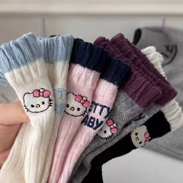[ Set 12 Đôi ] Tất Vớ Hello Kitty [ Cotton ] - 21134