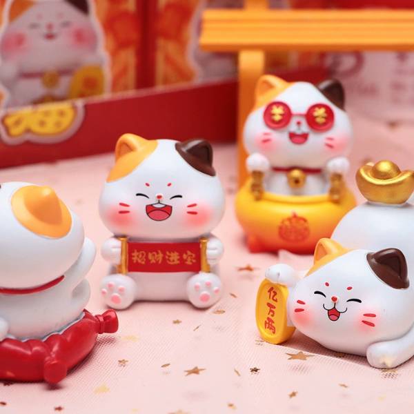 [ Hộp 8 Box ] Mô Hình Mèo Thần Tài [ Size ~ : 4.5*6cm ] - 21354