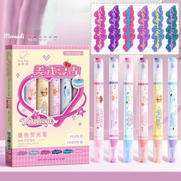 [ Set 5 Hộp ] Bút Dạ 2 Đầu [ Hộp 6 Cây ] - 21427