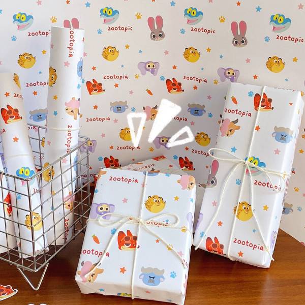 [ Set 10 Xấp ] Giấy Gói Quà Zootopia [ 50*70cm / Xấp 6 Tờ ] - 22112