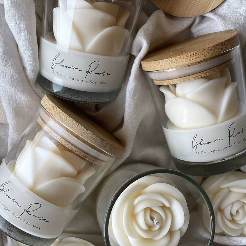 [ Set 5 Ly ] Nến Thơm Hoa Hồng [ Nhiều Mùi Hương / 7*7*9cm ] - 22378