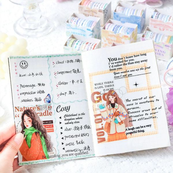 [ Set 12 Hộp ] Washi Vintage [ Hộp 10 Cuộn ] - 922296