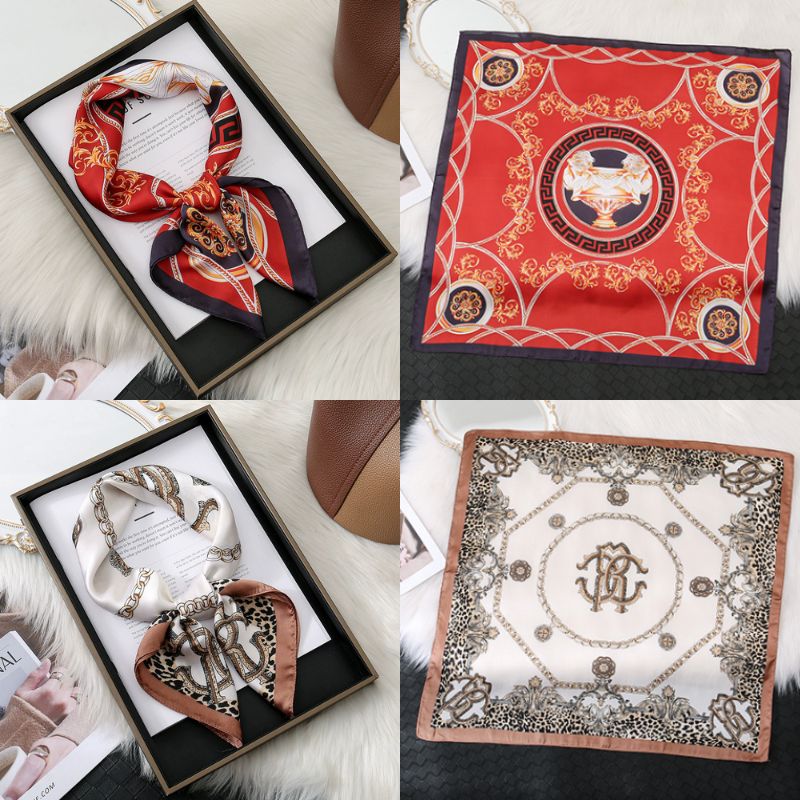 [ Set 10 Cái ] Khăn Lụa Vuông Hàn Quốc [ 70*70cm - Không Hôp ] - 18110