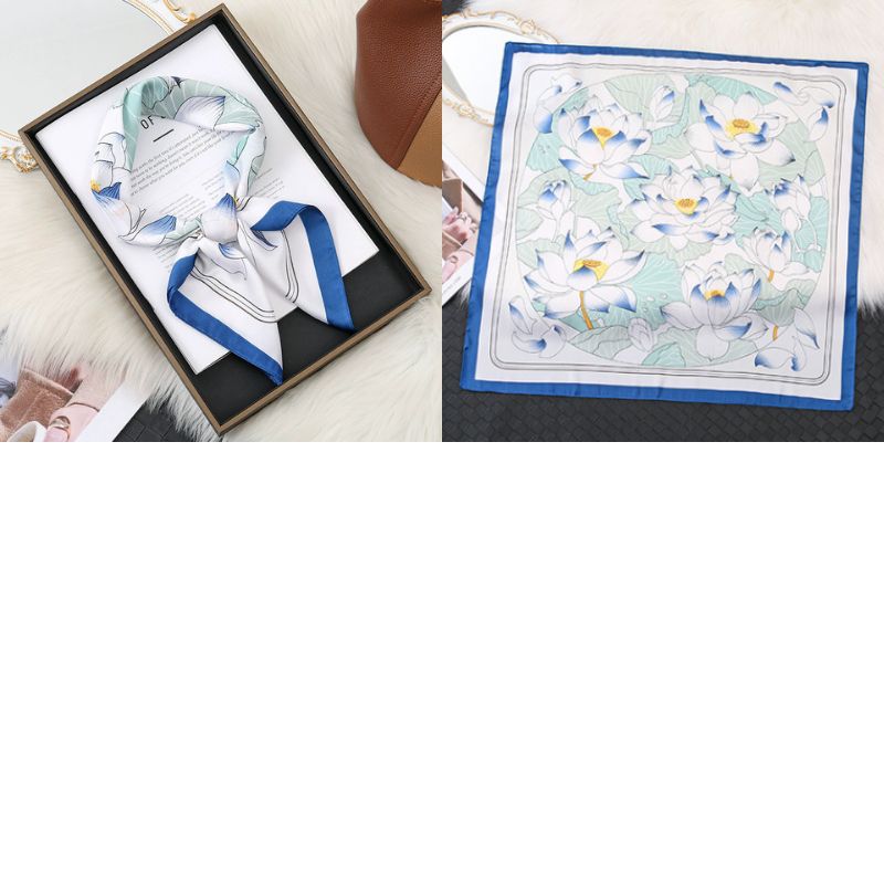 [ Set 10 Cái ] Khăn Lụa Vuông Hàn Quốc [ 70*70cm - Không Hôp ] - 18110