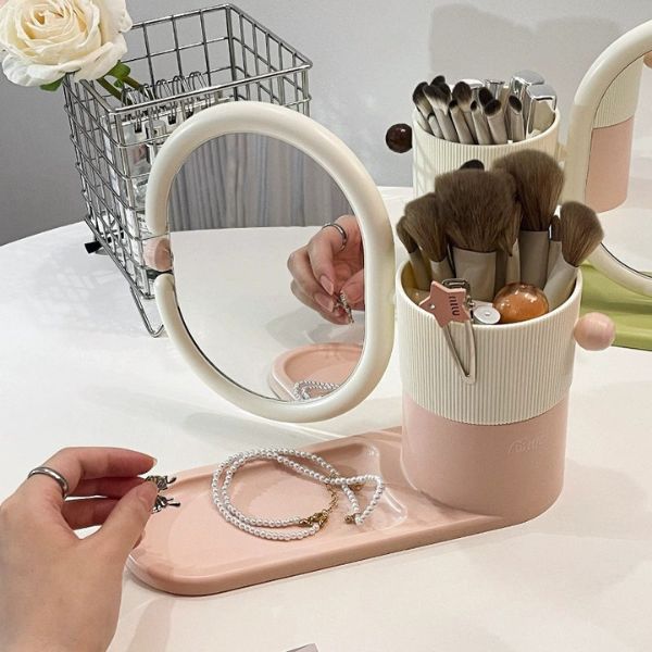 [ Set 2 Cái ] Kệ Cắm Đồ Trang Điểm / Gương - 95673