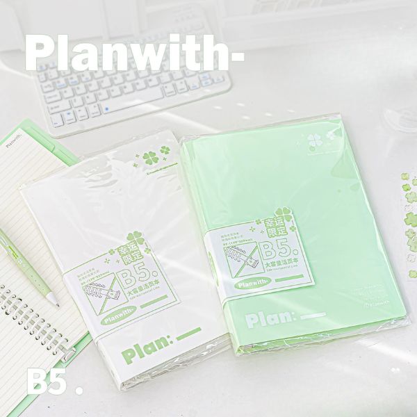[ Set 4 Quyển ] Sổ Còng B5 Planwith Cỏ Bốn Lá [ 110 Trang ] - 95864
