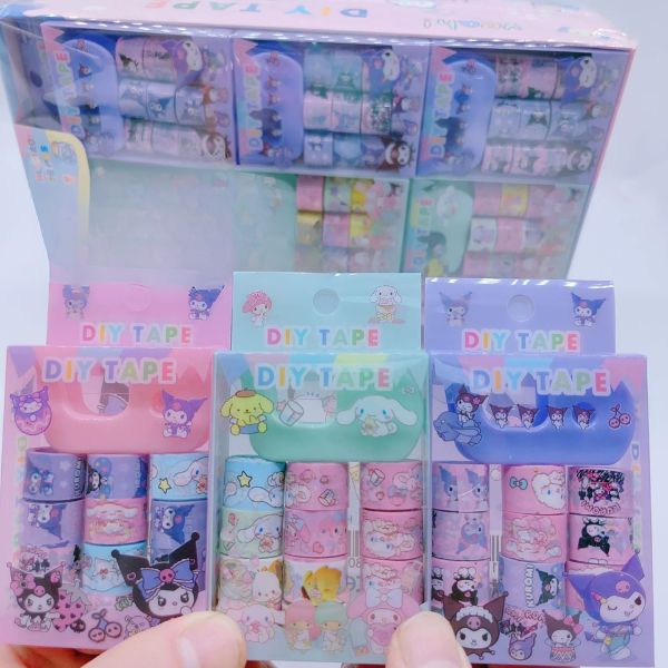 [ Hộp 36 Box ] Washi Tape + Đồ Kéo STITCK [ 1 Box 9 Cuộn ] - 96596