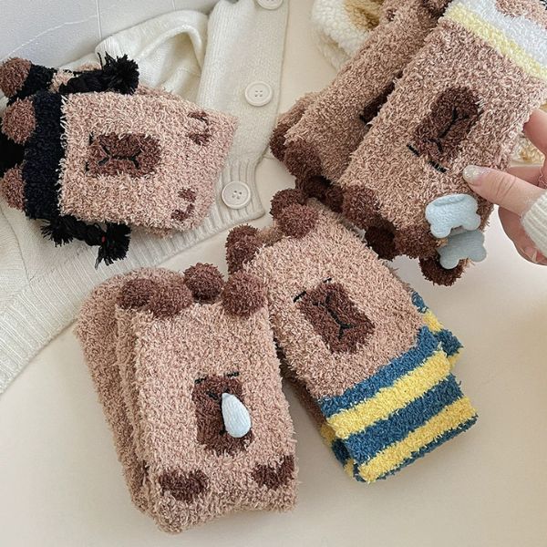 [ Set 5 Đôi ] Vớ Dài Mùa Đông Capybara [ Cotton / Có Tag Treo ] - 18034