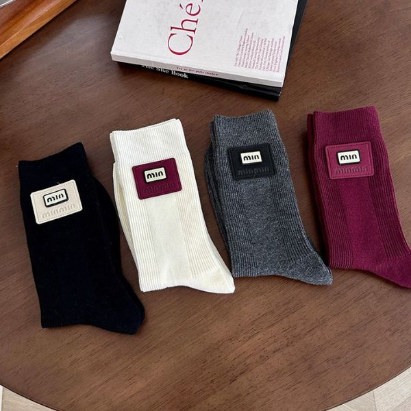 [ Set 5 Đôi ] Vớ Dài [ Cotton / Có Tag Treo ] - 18047