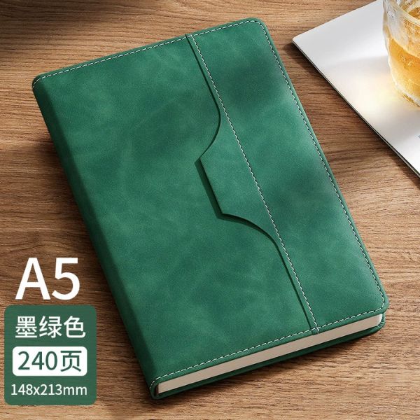 [ Set 2 Quyển ] Sổ Bìa Da Có Ngăn Đựng Bút [ A5 - 240 Trang ] - 18120