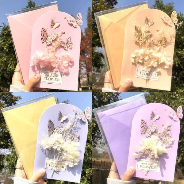 [ Set 12 Cái ] Thiệp Hoa Khô [ Đựng Hộp ] - 18114