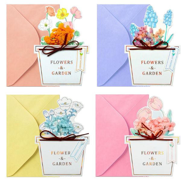 [ Set 12 Cái ] Thiệp Hoa Khô - 18112