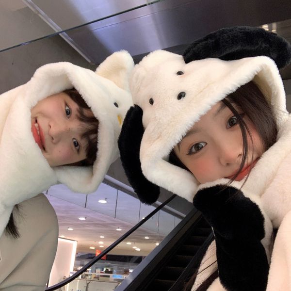 [ Set 2 Cái ] Nón Len Trùm Đầu HELLO KITTY / POCHACCO / PENGU - 18167