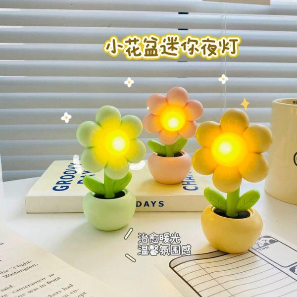 [ Set 4 Cái ] Đèn Ngủ Chậu Hoa - 18332