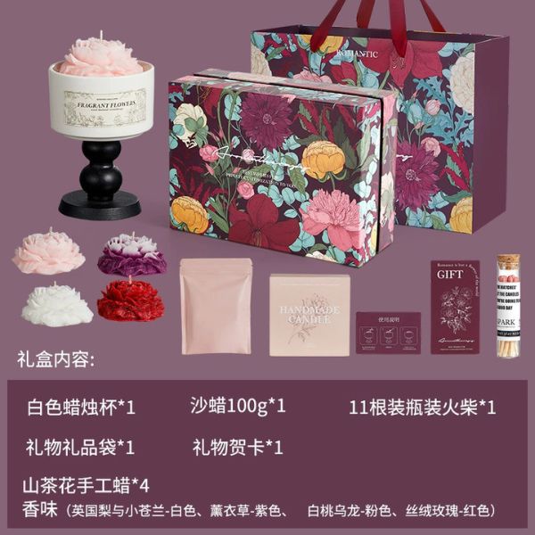 [ Bộ Quà Tặng ] 4x Nến Thơm / Ly Đốt Nến / Hộp Diêm - 18421