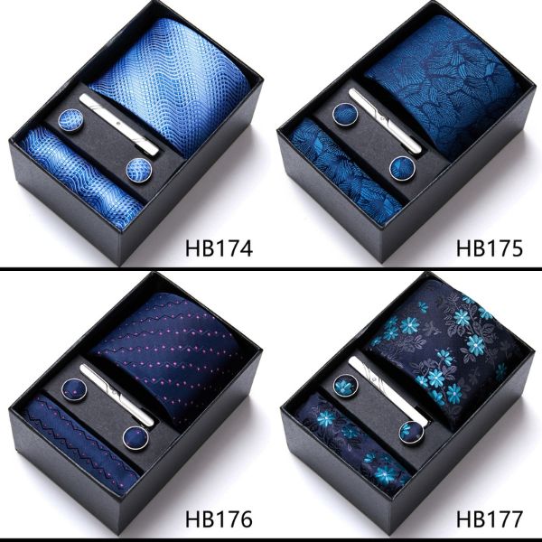 [ Set 2 Bộ Quà Tặng 5 Món ] Cà Vạt 146*75*35mm / Khăn 250*250mm - 18580