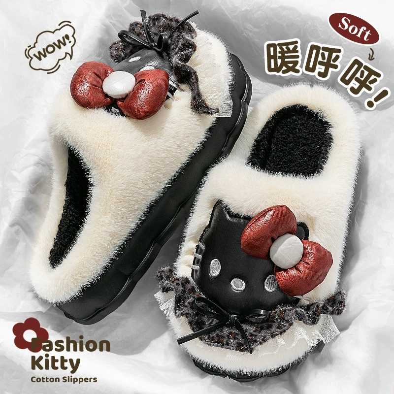 [ Set 2 Đôi ] Dép Mùa Đông Hello Kitty [ Size : 36 > 39 ] - 19544