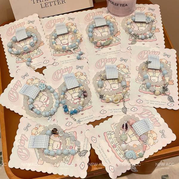 [ Set 10 Vỉ ] Vòng Tay [ Vỉ 2 Cái / Mẫu Sẽ Thay Đổi Charm Đôi Chút Tuỳ Đợt Hàng ] - 19797