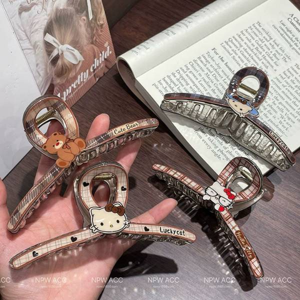 [ Set 12 Cái ] Kẹp Tóc Hello Kitty [ Acrylic / 12-13cm ] - 19805