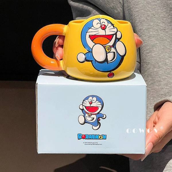 [ Set 2 Cái ] Cốc Sứ 380ml Doraemon [ Hộp Màu ] - 19882