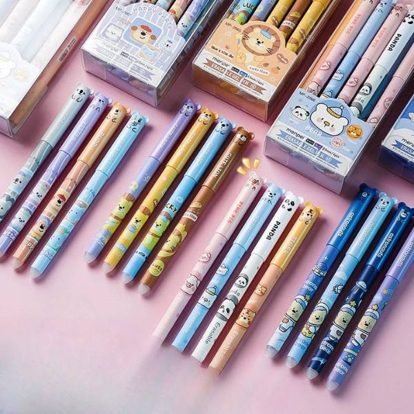 [ Set 4 Hộp] Bút Bi Xoá Được [ 0.5mm / Xanh / Hộp 12 Cây ] - 20075